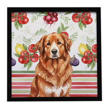 Load image into Gallery viewer, Reddish Brown Great Pyrenees Vegetables Framed Metal Print