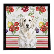 Load image into Gallery viewer, White Great Pyrenees Vegetables Framed Metal Print