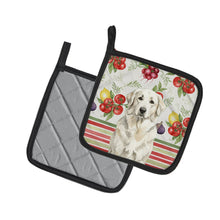 Load image into Gallery viewer, White Great Pyrenees Vegetables Pair of Pot Holders