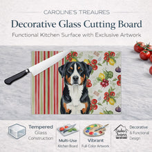 Load image into Gallery viewer, Greater Swiss Mountain Dog Vegetables Glass Cutting Board