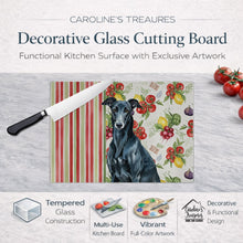 Load image into Gallery viewer, Black Greyhound Vegetables Glass Cutting Board