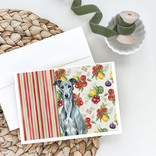Load image into Gallery viewer, Blue Brindle Greyhound Vegetables Greeting Cards Pack of 8