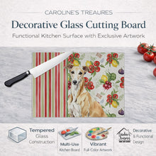 Load image into Gallery viewer, Fawn Greyhound Vegetables Glass Cutting Board