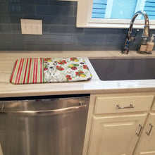 Load image into Gallery viewer, White Greyhound Vegetables Dish Drying Mat