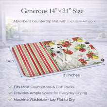 Load image into Gallery viewer, White Greyhound Vegetables Dish Drying Mat