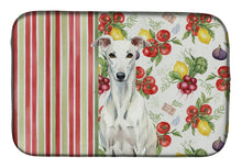 Load image into Gallery viewer, White Greyhound Vegetables Dish Drying Mat