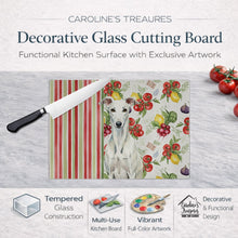 Load image into Gallery viewer, White Greyhound Vegetables Glass Cutting Board