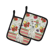 Load image into Gallery viewer, White Greyhound Vegetables Pair of Pot Holders