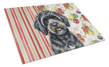 Load image into Gallery viewer, Black Havanese Vegetables Glass Cutting Board