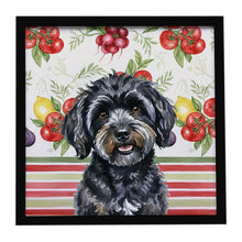 Load image into Gallery viewer, Black Havanese Vegetables Framed Metal Print