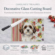 Load image into Gallery viewer, Parti-color Havanese Vegetables Glass Cutting Board