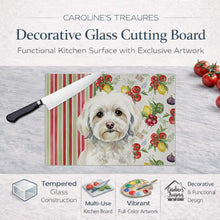 Load image into Gallery viewer, White Havanese Vegetables Glass Cutting Board