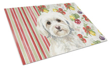 Load image into Gallery viewer, White Havanese Vegetables Glass Cutting Board