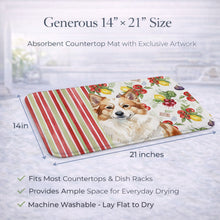Load image into Gallery viewer, Tan Icelandic Sheepdog Vegetables Dish Drying Mat