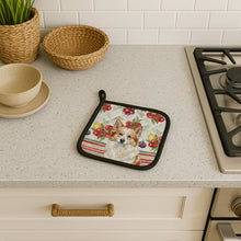 Load image into Gallery viewer, Tan Icelandic Sheepdog Vegetables Pair of Pot Holders