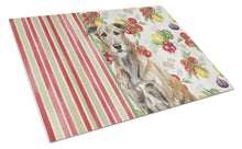 Load image into Gallery viewer, Brindle Irish Wolfhound Vegetables Glass Cutting Board