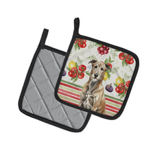 Load image into Gallery viewer, Brindle Irish Wolfhound Vegetables Pair of Pot Holders