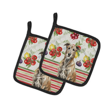 Load image into Gallery viewer, Brindle Irish Wolfhound Vegetables Pair of Pot Holders