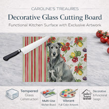 Load image into Gallery viewer, Gray Irish Wolfhound Vegetables Glass Cutting Board