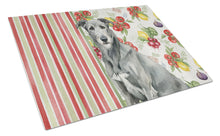 Load image into Gallery viewer, Gray Irish Wolfhound Vegetables Glass Cutting Board
