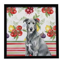 Load image into Gallery viewer, Gray Irish Wolfhound Vegetables Framed Metal Print