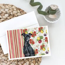 Load image into Gallery viewer, Black Italian Greyhound Vegetables Greeting Cards Pack of 8