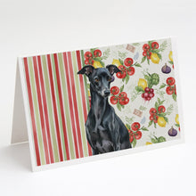 Load image into Gallery viewer, Black Italian Greyhound Vegetables Greeting Cards Pack of 8