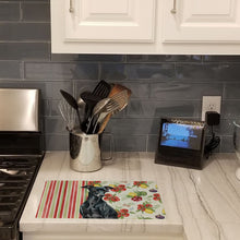 Load image into Gallery viewer, Black Italian Greyhound Vegetables Glass Cutting Board