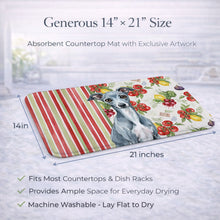 Load image into Gallery viewer, Blue Italian Greyhound Vegetables Dish Drying Mat