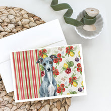 Load image into Gallery viewer, Blue Italian Greyhound Vegetables Greeting Cards Pack of 8