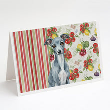 Load image into Gallery viewer, Blue Italian Greyhound Vegetables Greeting Cards Pack of 8