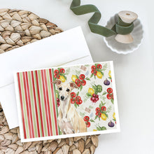 Load image into Gallery viewer, Cream Italian Greyhound Vegetables Greeting Cards Pack of 8