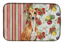 Load image into Gallery viewer, Red Italian Greyhound Vegetables Dish Drying Mat