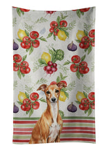 Load image into Gallery viewer, Red Italian Greyhound Vegetables Kitchen Towel