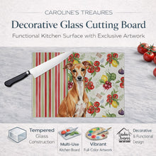 Load image into Gallery viewer, Red Italian Greyhound Vegetables Glass Cutting Board