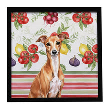 Load image into Gallery viewer, Red Italian Greyhound Vegetables Framed Metal Print