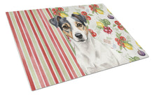 Load image into Gallery viewer, White and Black Jack Russell Terrier Vegetables Glass Cutting Board