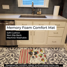 Load image into Gallery viewer, White and Black Jack Russell Terrier Vegetables Memory Foam Kitchen Mat
