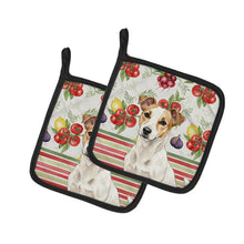 Load image into Gallery viewer, White and Tan Jack Russell Terrier Vegetables Pair of Pot Holders