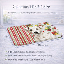 Load image into Gallery viewer, White Jack Russell Terrier Vegetables Dish Drying Mat