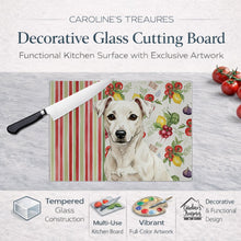 Load image into Gallery viewer, White Jack Russell Terrier Vegetables Glass Cutting Board