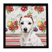 Load image into Gallery viewer, White Jack Russell Terrier Vegetables Framed Metal Print