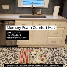 Load image into Gallery viewer, White Jack Russell Terrier Vegetables Memory Foam Kitchen Mat