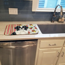 Load image into Gallery viewer, Black and White Japanese Chin Vegetables Dish Drying Mat