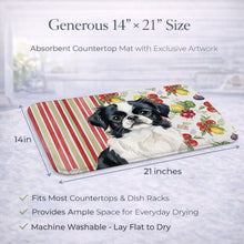 Load image into Gallery viewer, Black and White Japanese Chin Vegetables Dish Drying Mat