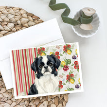 Load image into Gallery viewer, Black and White Japanese Chin Vegetables Greeting Cards Pack of 8