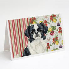 Load image into Gallery viewer, Black and White Japanese Chin Vegetables Greeting Cards Pack of 8