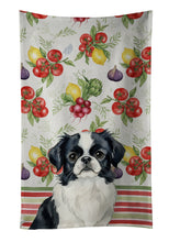 Load image into Gallery viewer, Black and White Japanese Chin Vegetables Kitchen Towel