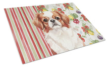 Load image into Gallery viewer, Red and White Japanese Chin Vegetables Glass Cutting Board