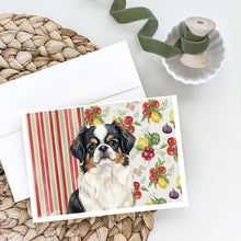 Load image into Gallery viewer, Tricolor Japanese Chin Vegetables Greeting Cards Pack of 8